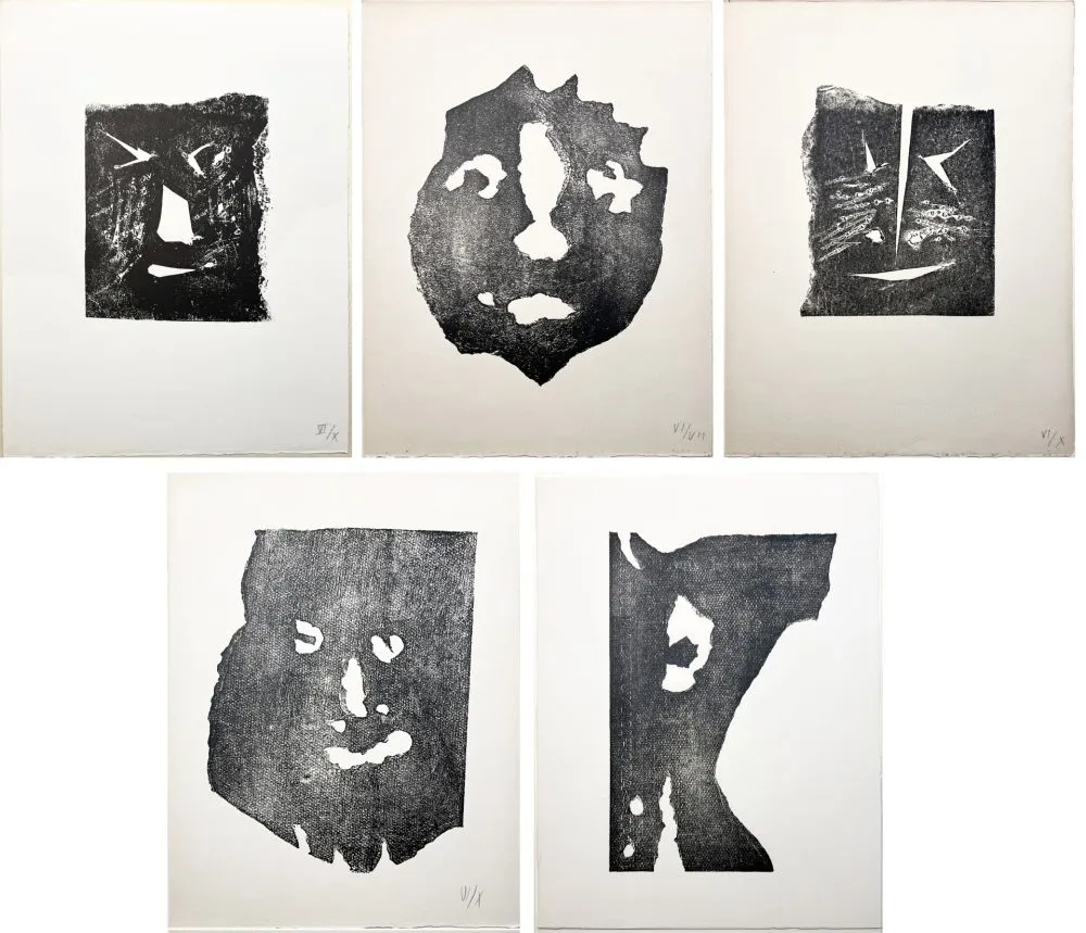 版画 Picasso - LES TRANSPARENTS : La suite complète des 5 CARTALÉGRAPHIES ORIGINALES (PAB,1967)