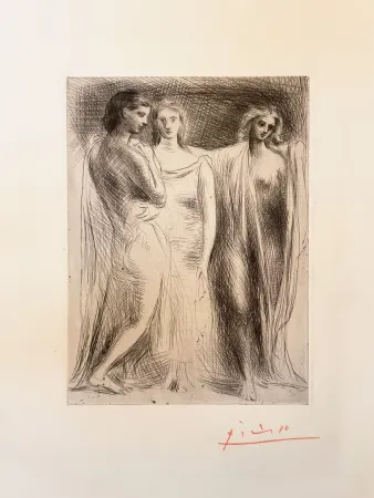 干刻版画 Picasso - Les Trois Femmes (The Three Women)