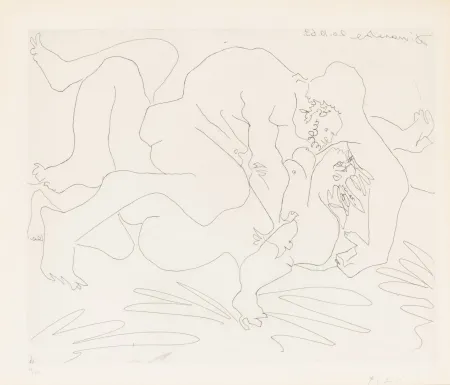 版画 Picasso - L'Etreinte