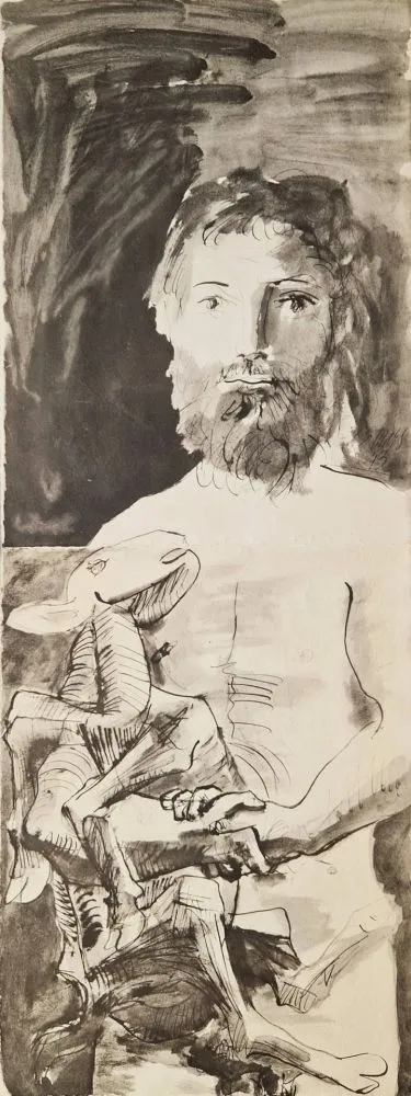 镂版印刷 Picasso - L'homme au mouton
