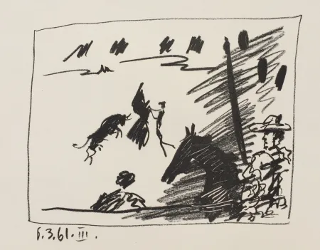 石版画 Picasso - Los Toros – Jeu de la Cape (B.1015)
