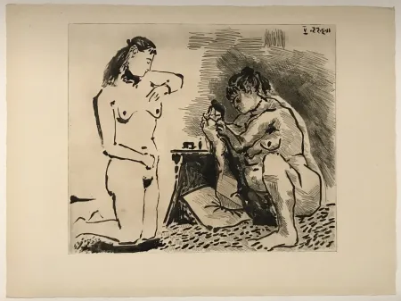 干刻版画 Picasso - Maison Close: La Toilette II