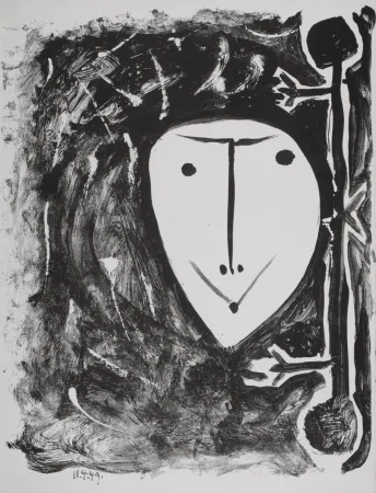 石版画 Picasso - Masque de Cendre #4, 1949