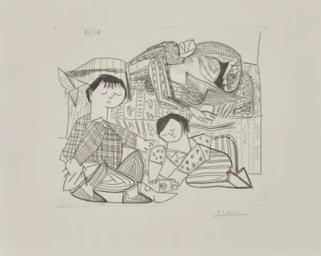 蚀刻飞尘法 Picasso - Mere et Enfants