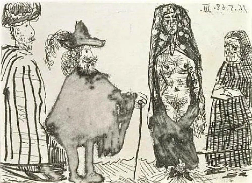 蚀刻飞尘法 Picasso - Mille et une nuits et Celestine: la jeune esclave