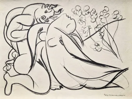 镂版印刷 Picasso - Minotaure et nu