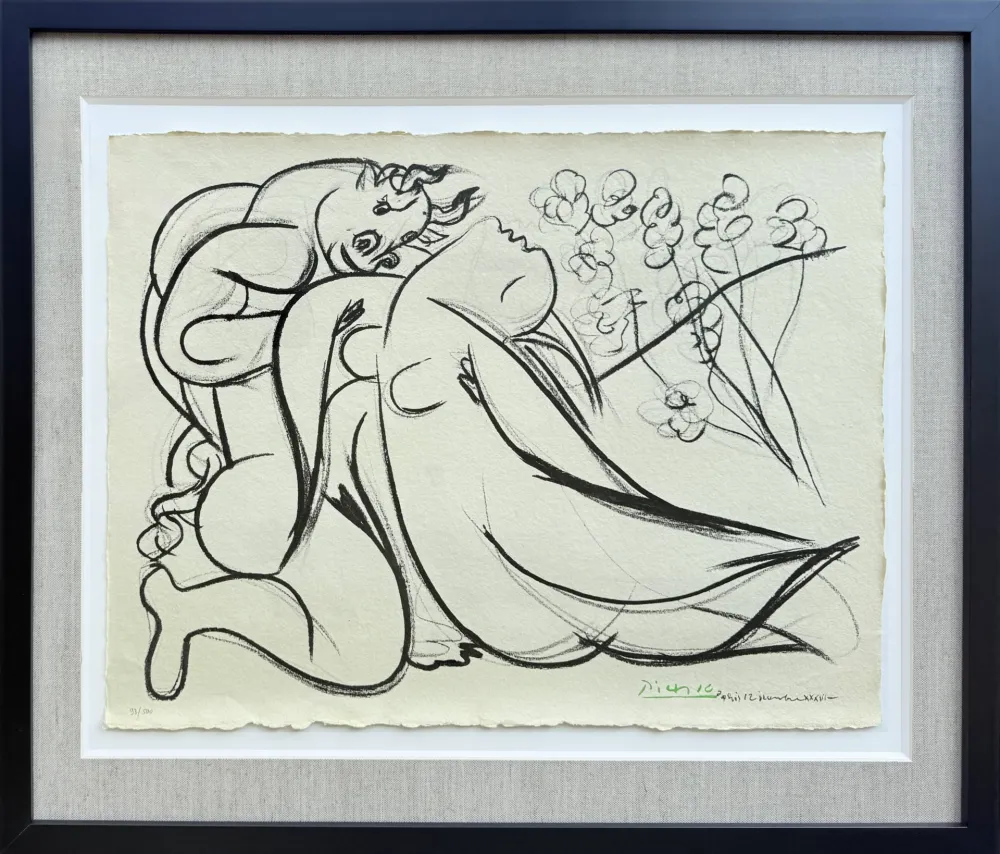 石版画 Picasso - Minoutaure et nue