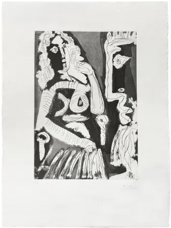 蚀刻飞尘法 Picasso - Modèle au repos dans un fauteuil 