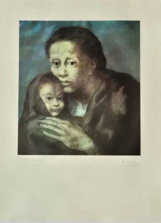 胶版印刷 Picasso - Mother and Child with Shawl, from Barcelona Suite