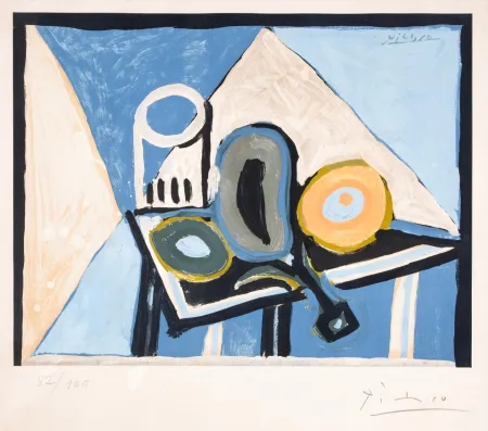 石版画 Picasso - Nature morte à l’aubergine