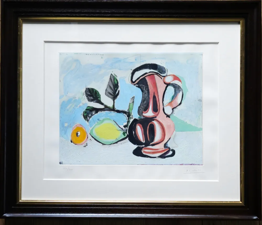 飞尘腐蚀法 Picasso -  Nature morte au citron et au pichet rouge 