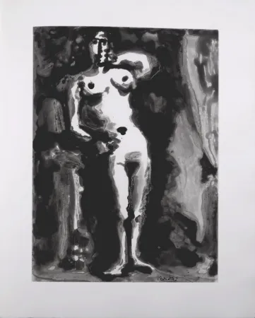 飞尘腐蚀法 Picasso - Nu accoudé, 1966 - A fantastic original etching (Aquatint) by the Master!