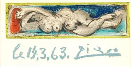 石版画 Picasso - Nu couché