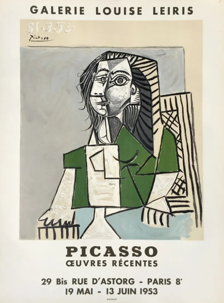 石版画 Picasso - Oeuvres Récentes, Galerie Louise Leiris