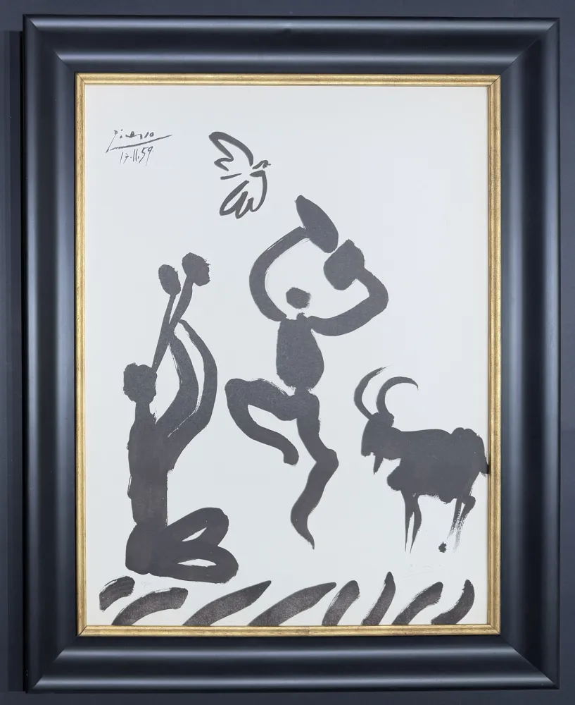 石版画 Picasso - Pablo Picasso (1881–1973) – Danseur et musicien – lithograph on Arches paper – 1959