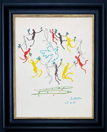 石版画 Picasso - Pablo Picasso (1881 - 1973) - La ronde de la jeunesse - Color lithograph on Arches paper - 1961