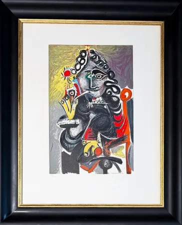 石版画 Picasso - Pablo Picasso (1881–1973) – Le Cavalier – Color lithograph on Arches paper – 1968