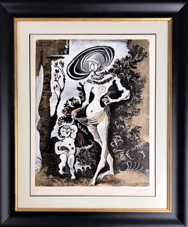 石版画 Picasso - Pablo Picasso (1881–1973) - Venus et l'Amour voleur de miel - Color lithograph on Arches paper - 1960
