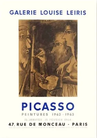 石版画 Picasso - Pablo Picasso, Galerie Louise Leiris Exhibition Poster, 1962/1963, Lithograph on Vellum Paper