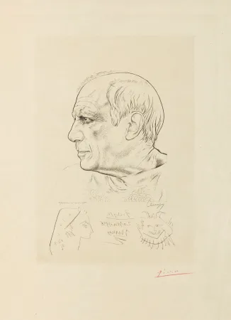 版画 Picasso - Pablo Picasso Paul Lemagny Portrait of Picasso.