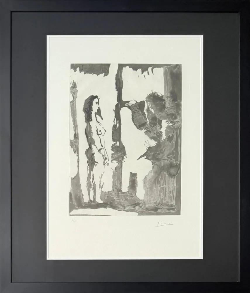 蚀刻飞尘法 Picasso - Peintre et modèle aux cheveux longs