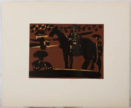 油毡版画 Picasso - Picador entrant dans l'arène