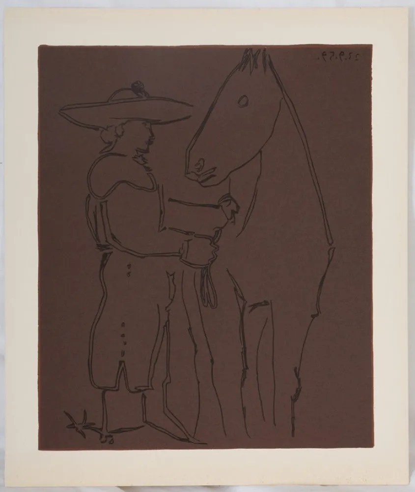 油毡版画 Picasso - Picador et cheval