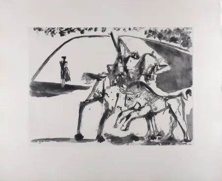 飞尘腐蚀法 Picasso - Picador et Torero dans l'arène, 1947