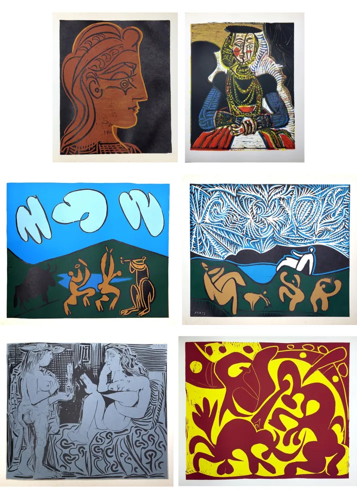 插图书 Picasso - PICASSO LINOGRAVURES (Picasso Linocuts). Cercle d'Art, Paris 1962