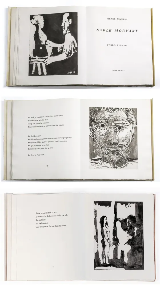 插图书 Picasso - Pierre Reverdy. SABLE MOUVANT. 10 aquatintes originales (1966)