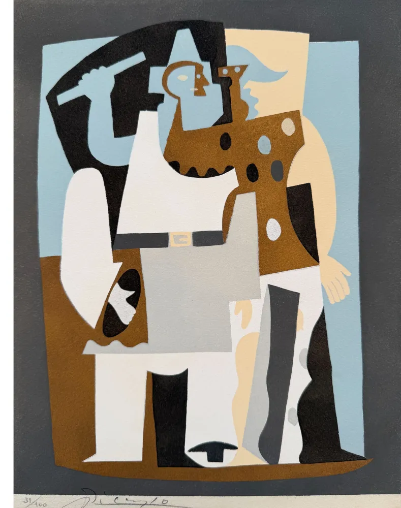 镂版印刷 Picasso - Pierrot et Arlequin