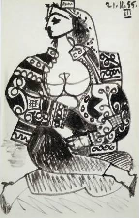 石版画 Picasso - Portrait de femme