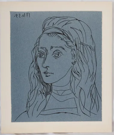 油毡版画 Picasso - Portrait de Jacqueline