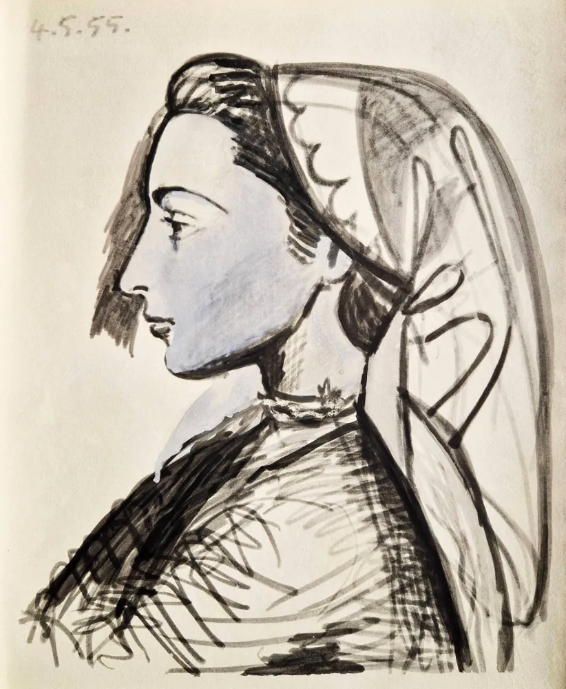 镂版印刷 Picasso - Portrait de Jacqueline
