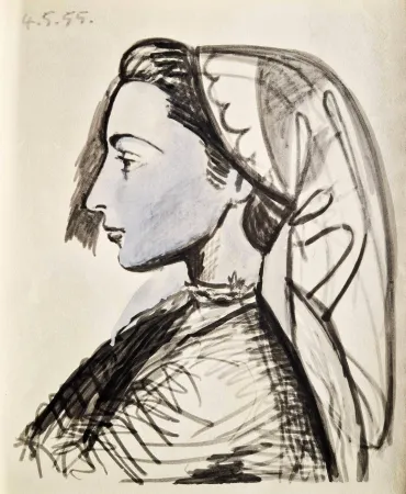 镂版印刷 Picasso - Portrait de Jacqueline