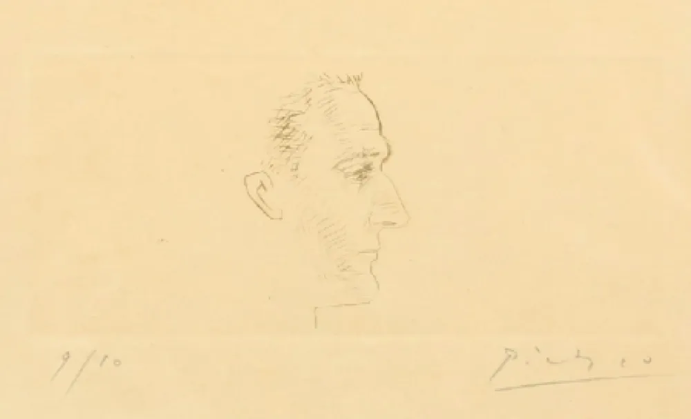 干刻版画 Picasso - Portrait de Marcel Boudin