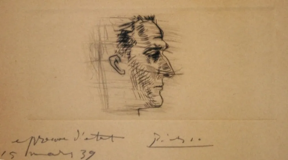 干刻版画 Picasso - Portrait de Marcel Boudin