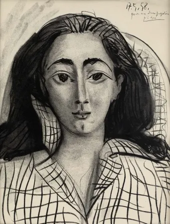 石版画 Picasso - Retrato de Jacqueline