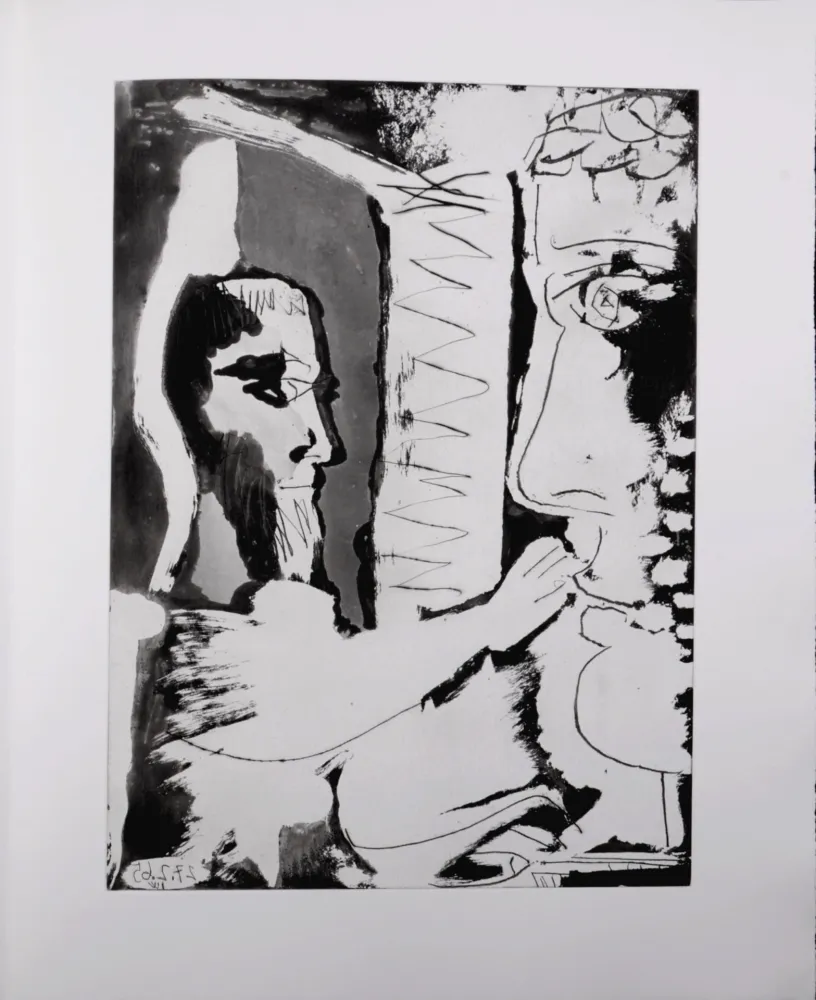 飞尘腐蚀法 Picasso - Sculpteur et sculpture, 1966 - A fantastic original (Aquatint) by the Master!