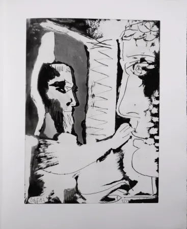 飞尘腐蚀法 Picasso - Sculpteur et sculpture, 1966 - A fantastic original (Aquatint) by the Master!