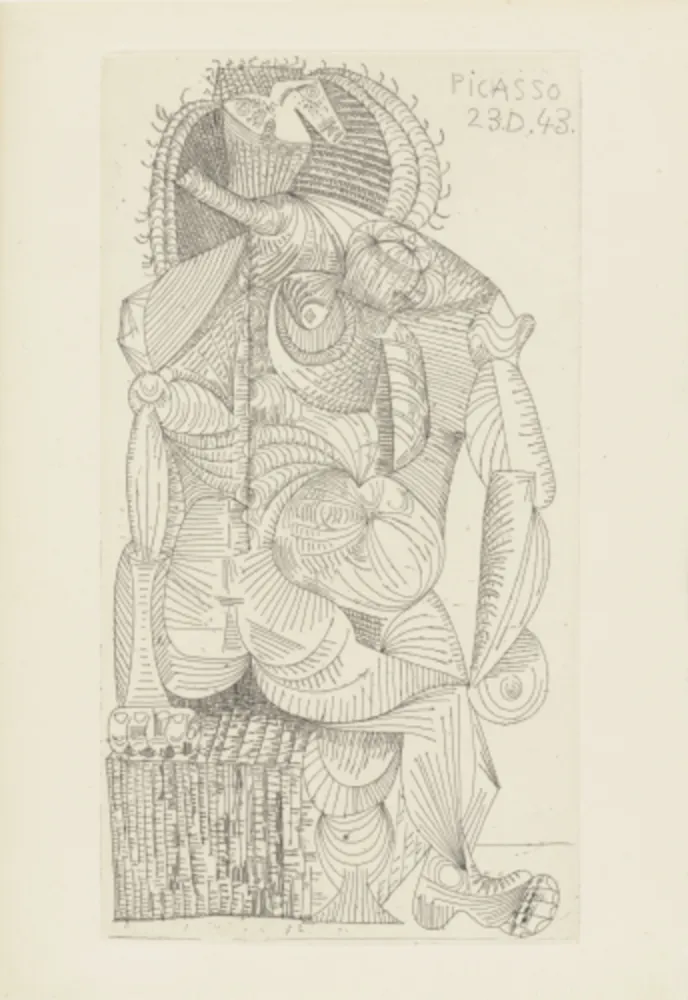 版画 Picasso - Seated Woman