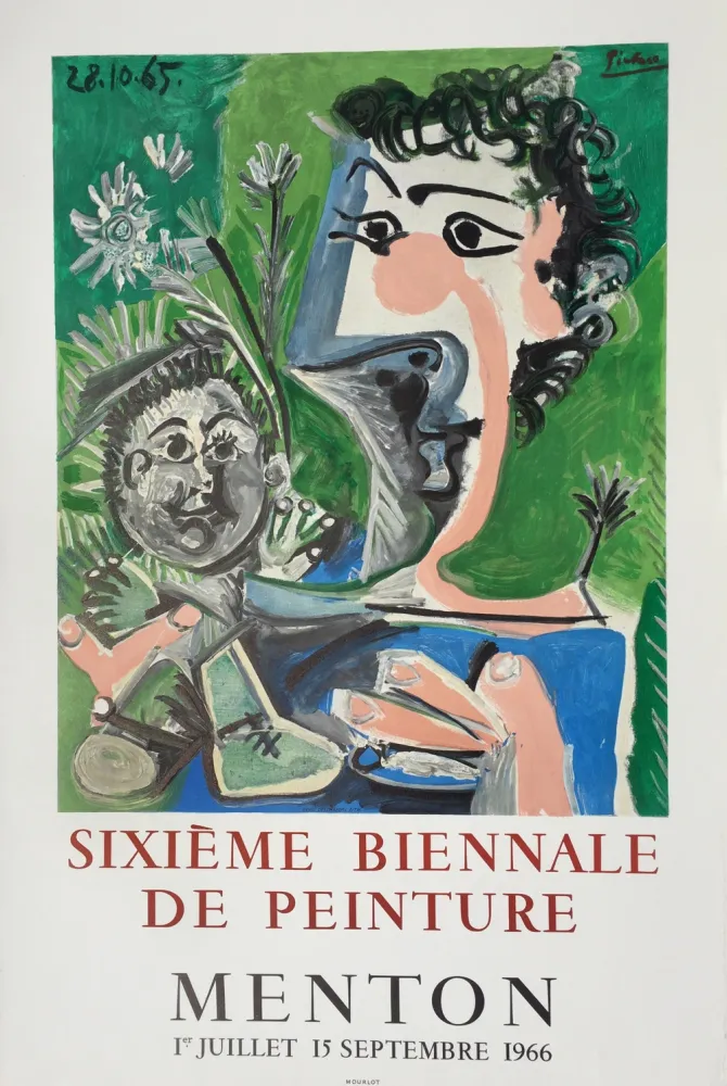 石版画 Picasso - Sixieme Biennale de Peinture, Menton