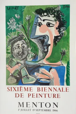 石版画 Picasso - Sixieme Biennale de Peinture, Menton