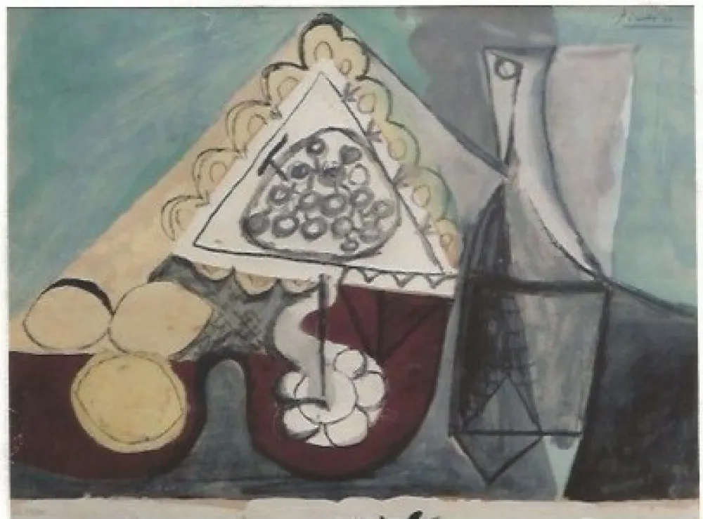 镂版印刷 Picasso - Still with grapes