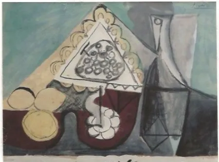 镂版印刷 Picasso - Still with grapes
