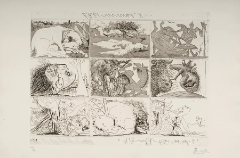 蚀刻飞尘法 Picasso - Sueno y Mentira de Franco