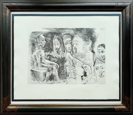 蚀刻版画 Picasso - Suite 347, 4 avril 1968, L. 17