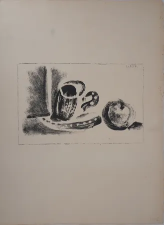 石版画 Picasso - Tasse et pomme