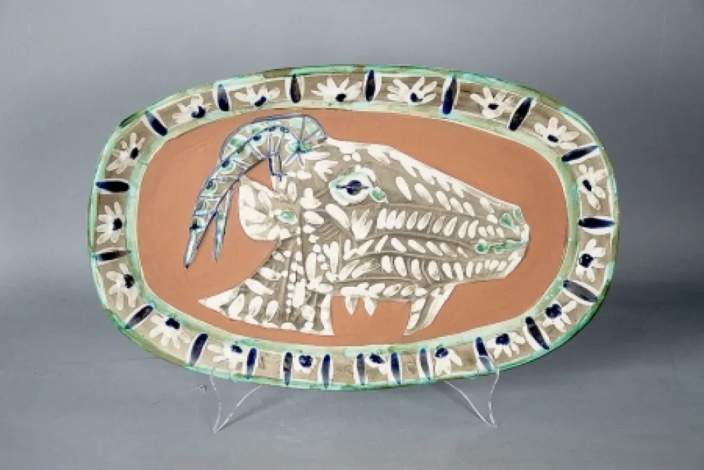 陶瓷 Picasso -  	Tete de chevre de profil (Goat's Head in Profile), 1952