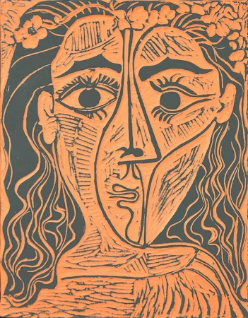 陶瓷 Picasso - Tête de femme à la couronne de fleurs (Woman’s Head with Crown of Flowers), 1964